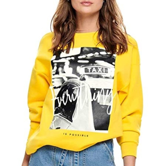 ONLY Tops - Yellow TAXI Sweatshirt